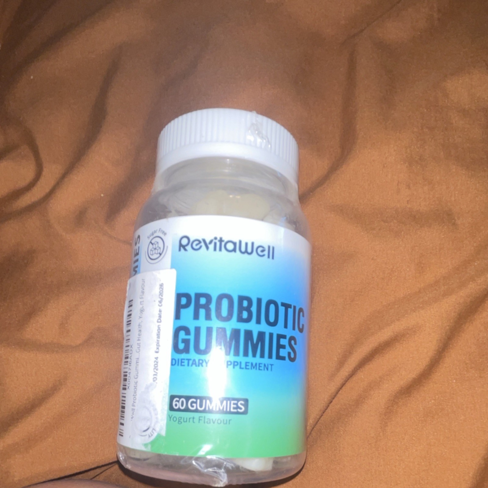 RevitaWell Probiotic Gummies Yogurt Flavor Sugar Free Gluten Free 60 Count