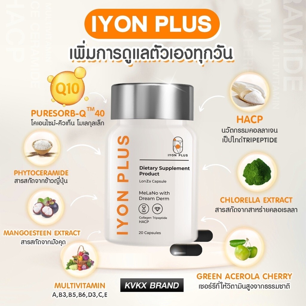 IYON Plus x5 & IDAY x5 Vitamin Dietary Supplement Sunscreen Skin Bright KVKX SET