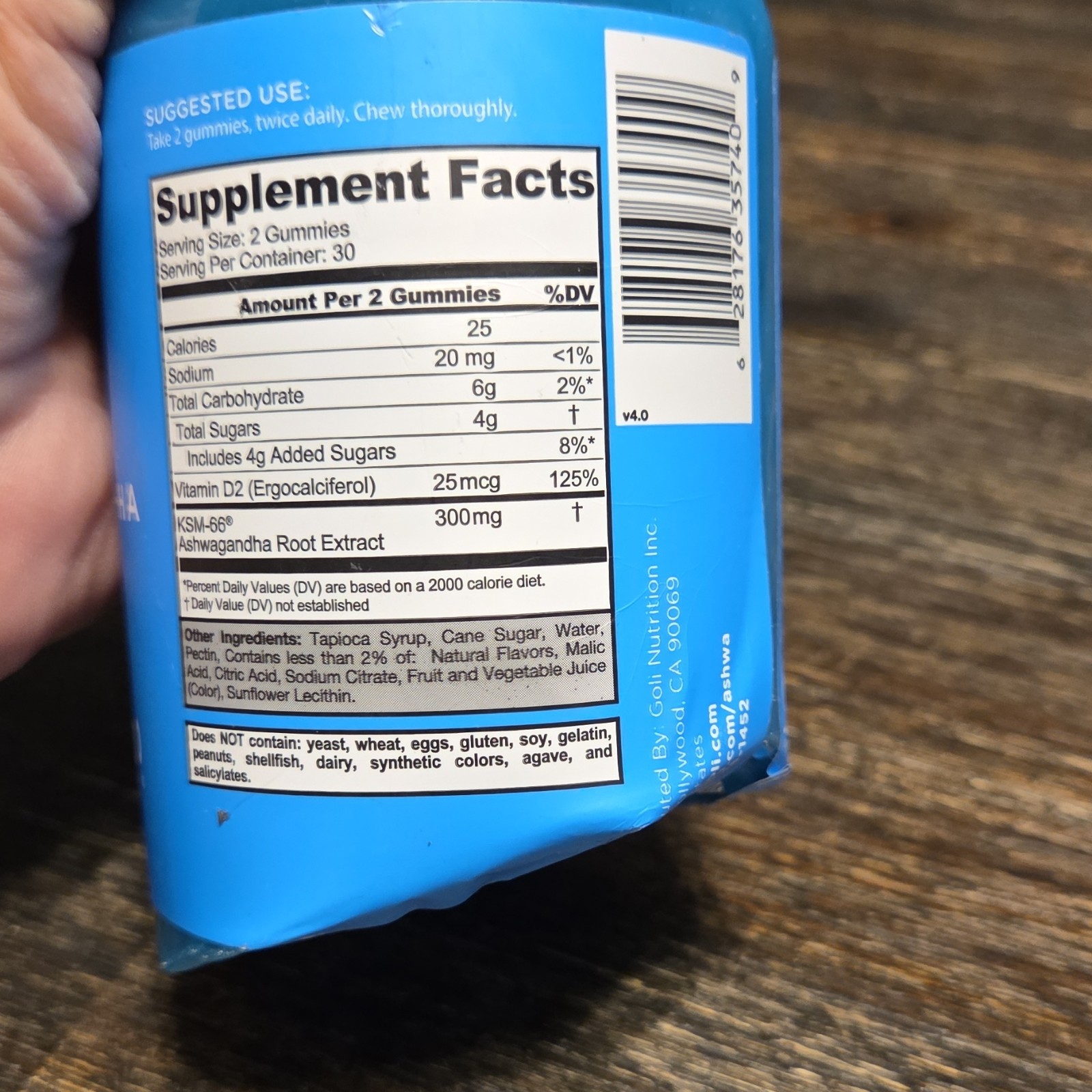 Goli Nutrition Ashwagandha Gummies KSM-66 Vitamin D2 60ct Stress Support