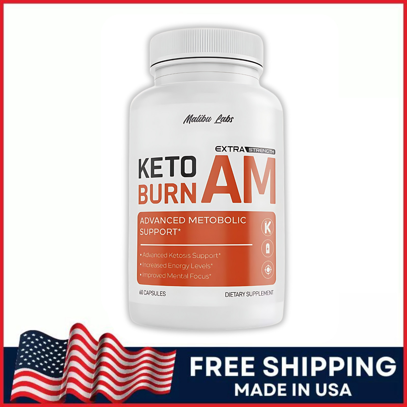 Keto Burn AM Advanced Formula Made in The USAS 1 Bottle 30 Day Supply