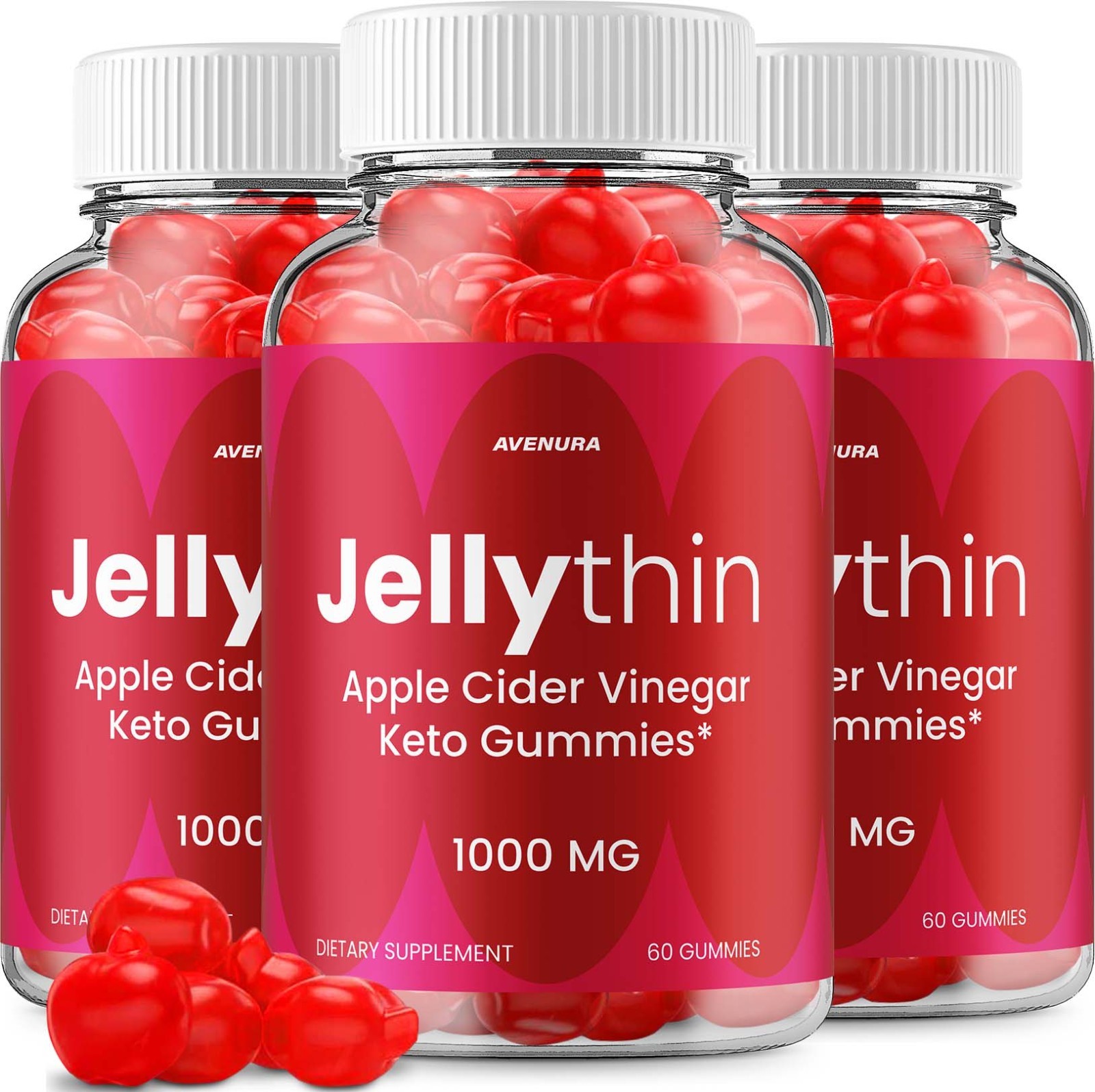(3 Pack) Jellythin ACV Gummy – Natural Ingredients for Overall Wellness Support