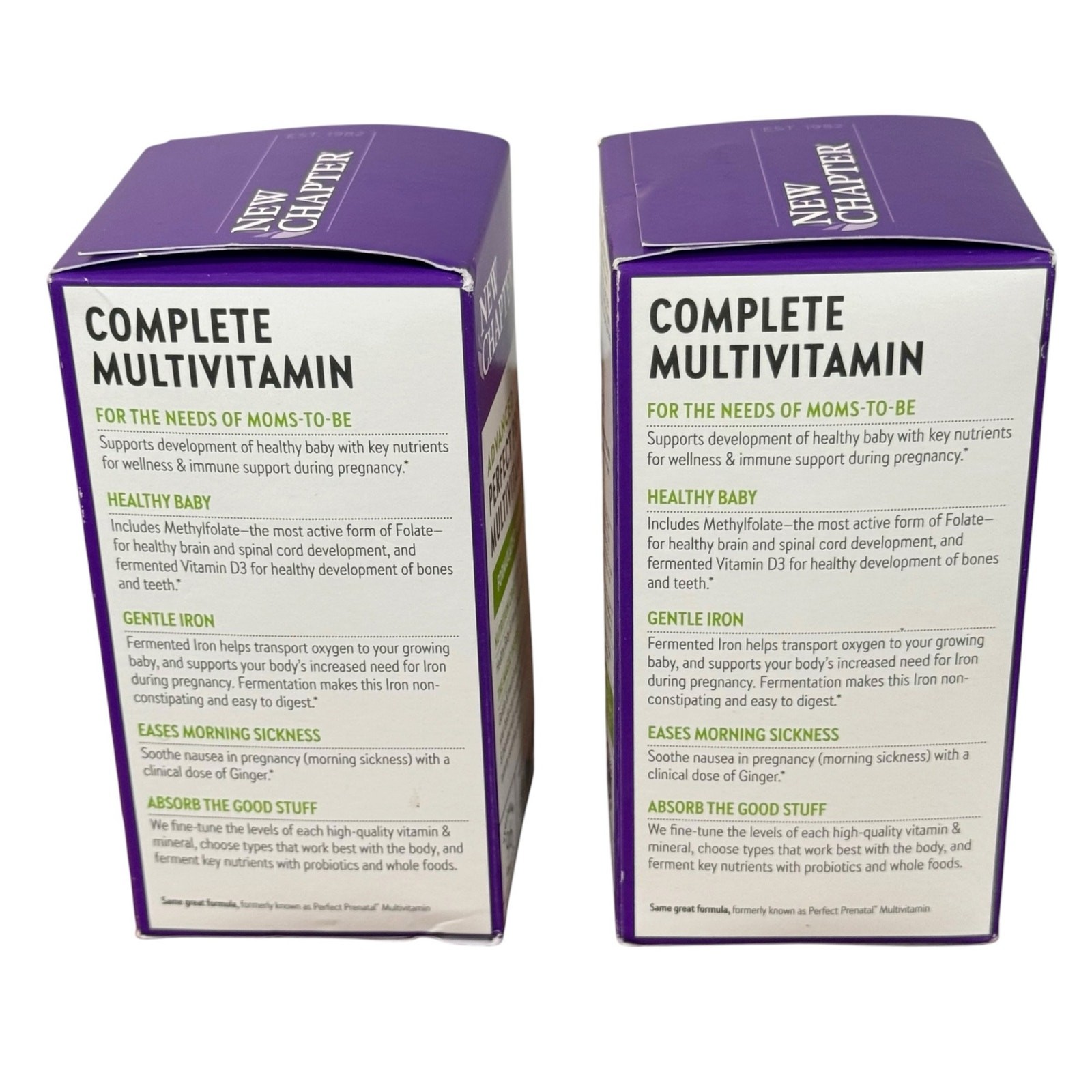 New Chapter 2 Unopened Bottles Advanced Perfect Prenatal Multivitamins Exp 06/26