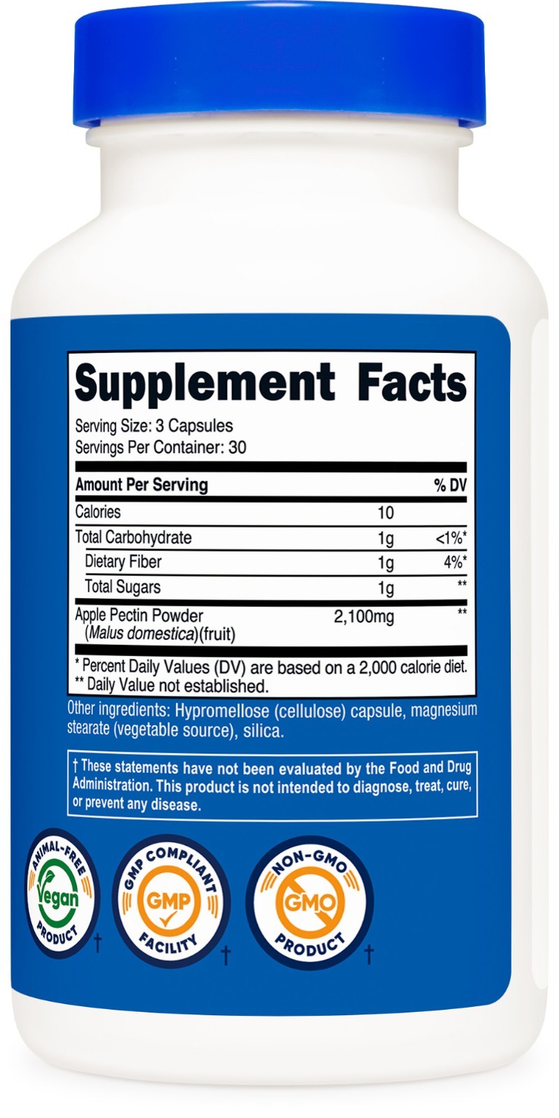 Nutricost Apple Pectin Capsules 2,100mg Per Serving, 90 capsules, 30 Servings