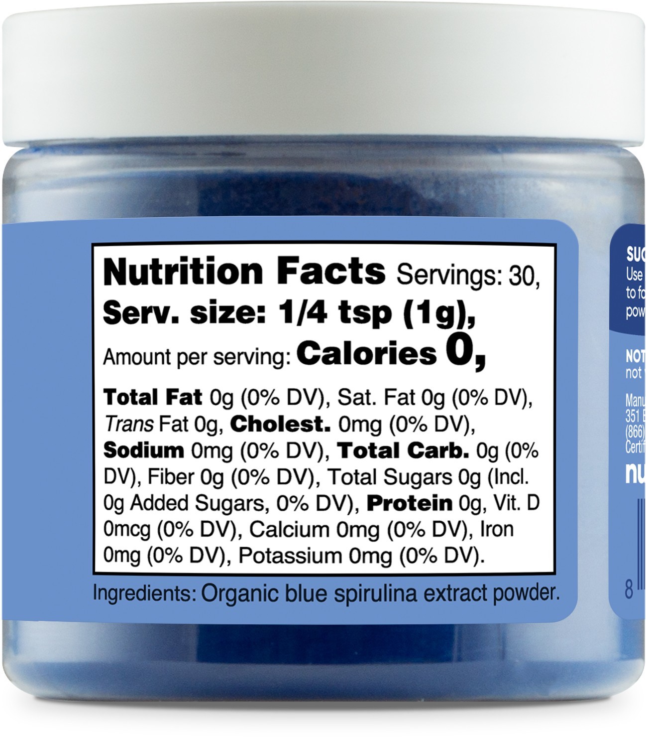Nutricost Blue Plant Based Food Coloring From Organic Blue Spirulina
