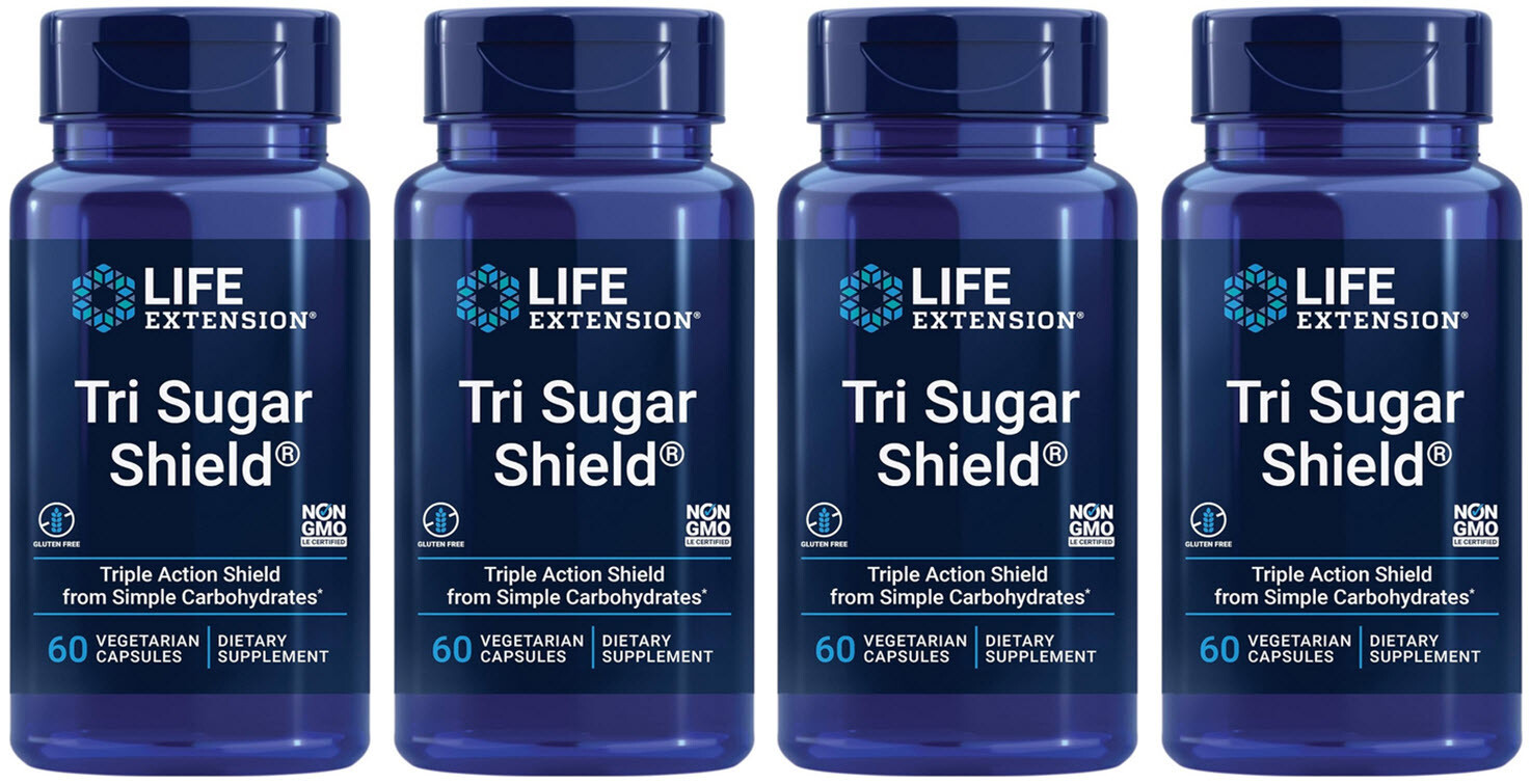 TRI SUGAR SHIELD BLOOD SUGAR GLUCOSE SUPPORT 240 Capsule 500mg LIFE EXTENSION