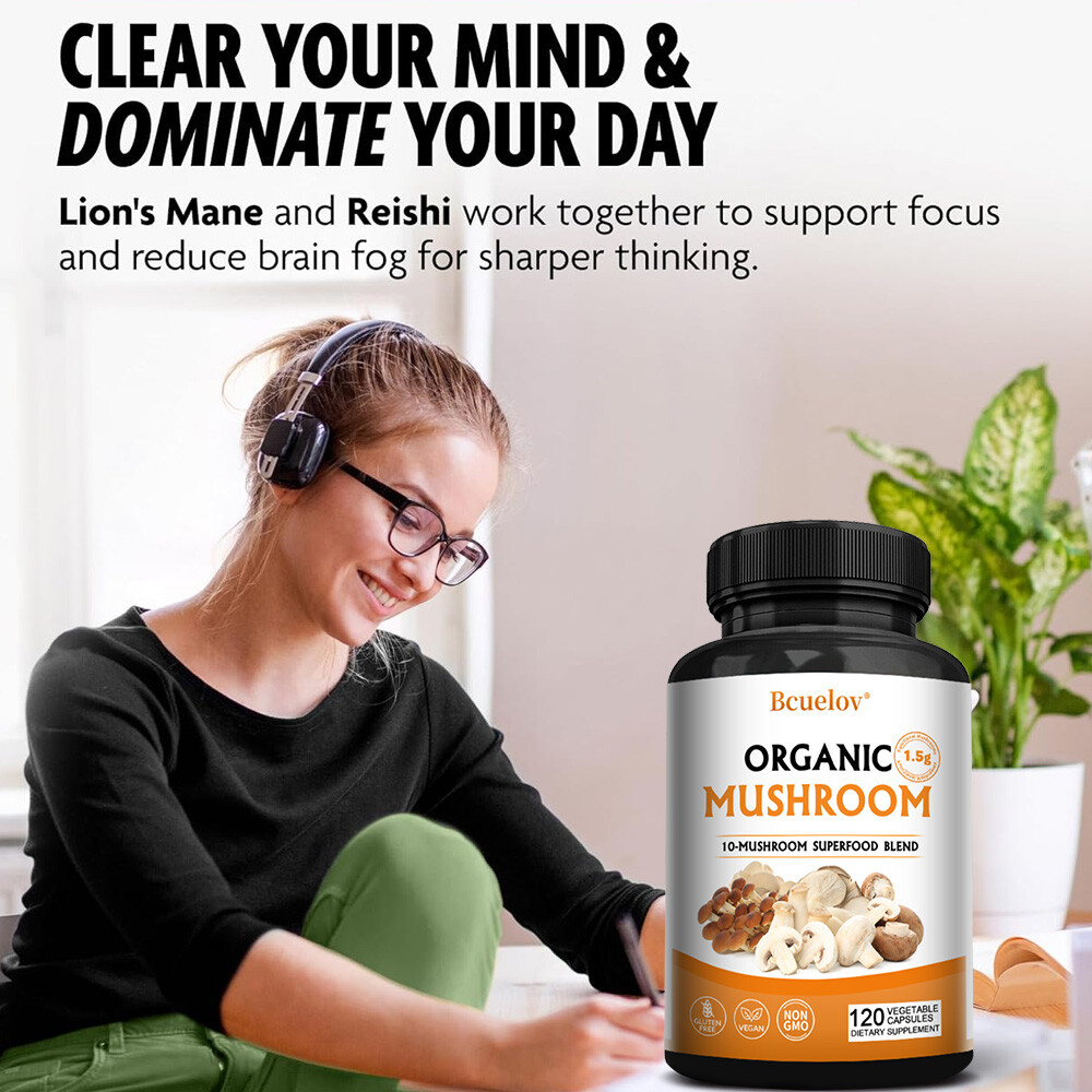 Organic Mushroom Capsules – Improve Brain Function – Immune Nervous System