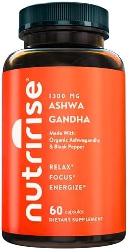 Organic Ashwagandha Root Capsules 1950mg Stress Mood Sleep Aid