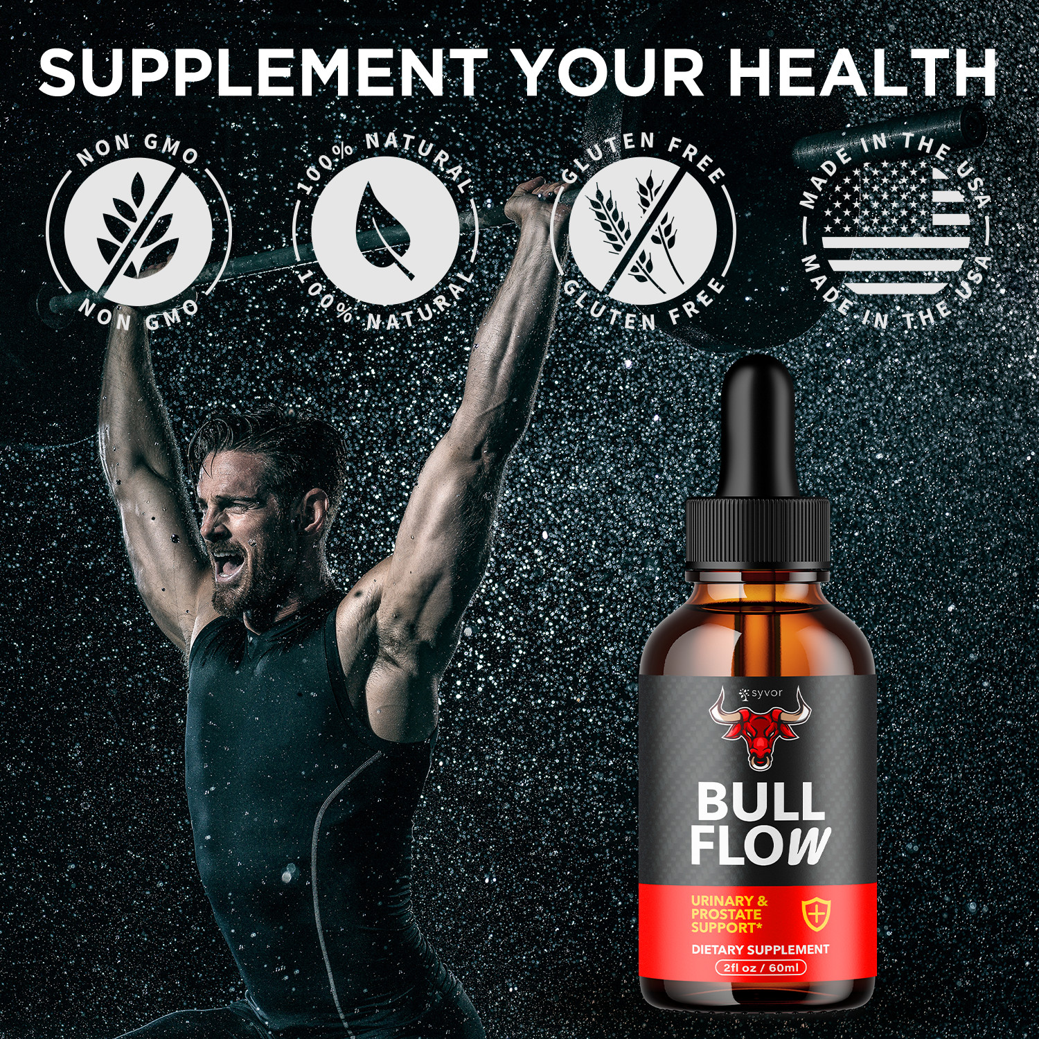 (5 Pack) Bull Flow Drops Prostate Support Advanced Vitamin Supplement 120 Serves