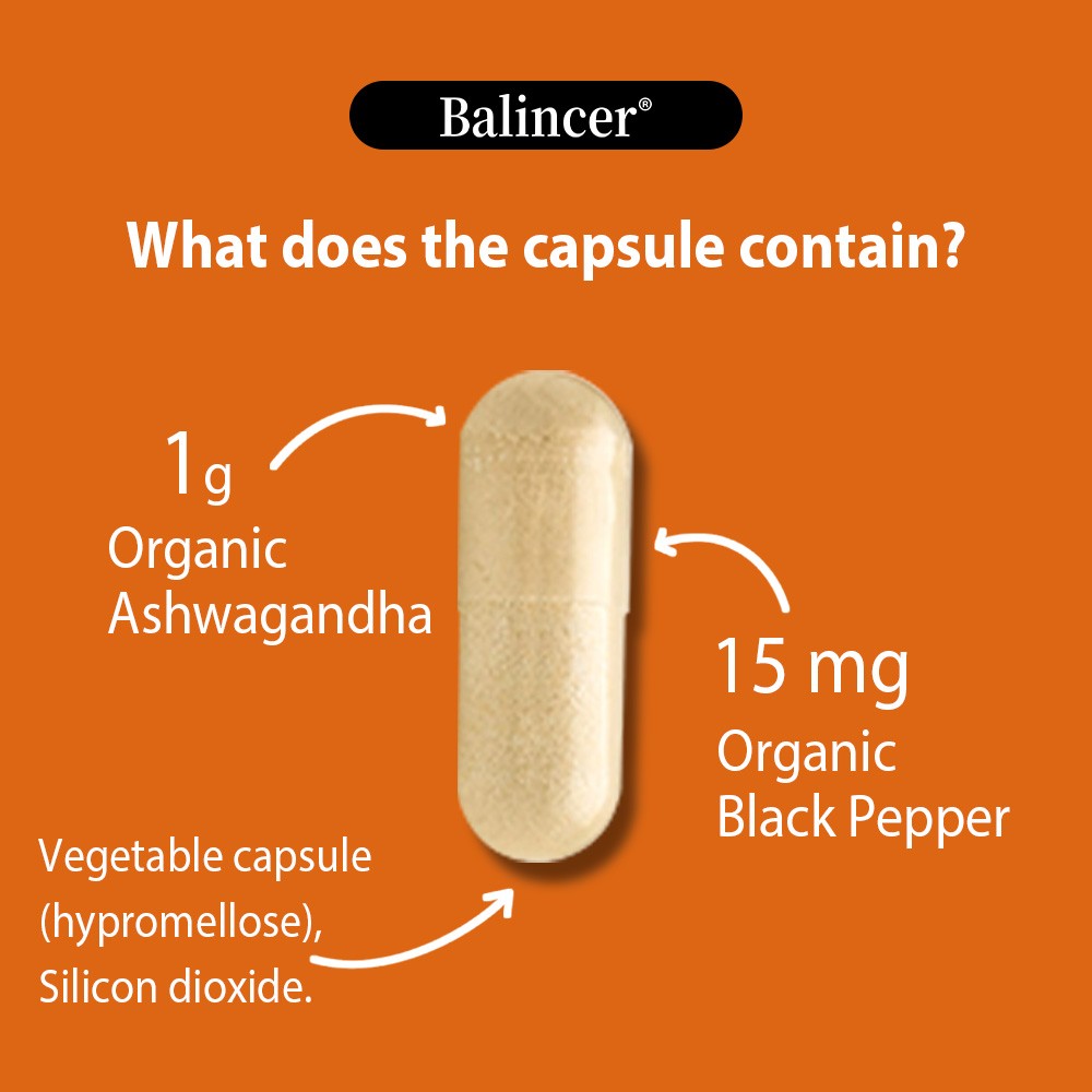 Organic Ashwagandha Supplement High Potency Supports Stress 30/60/120 Capsules
