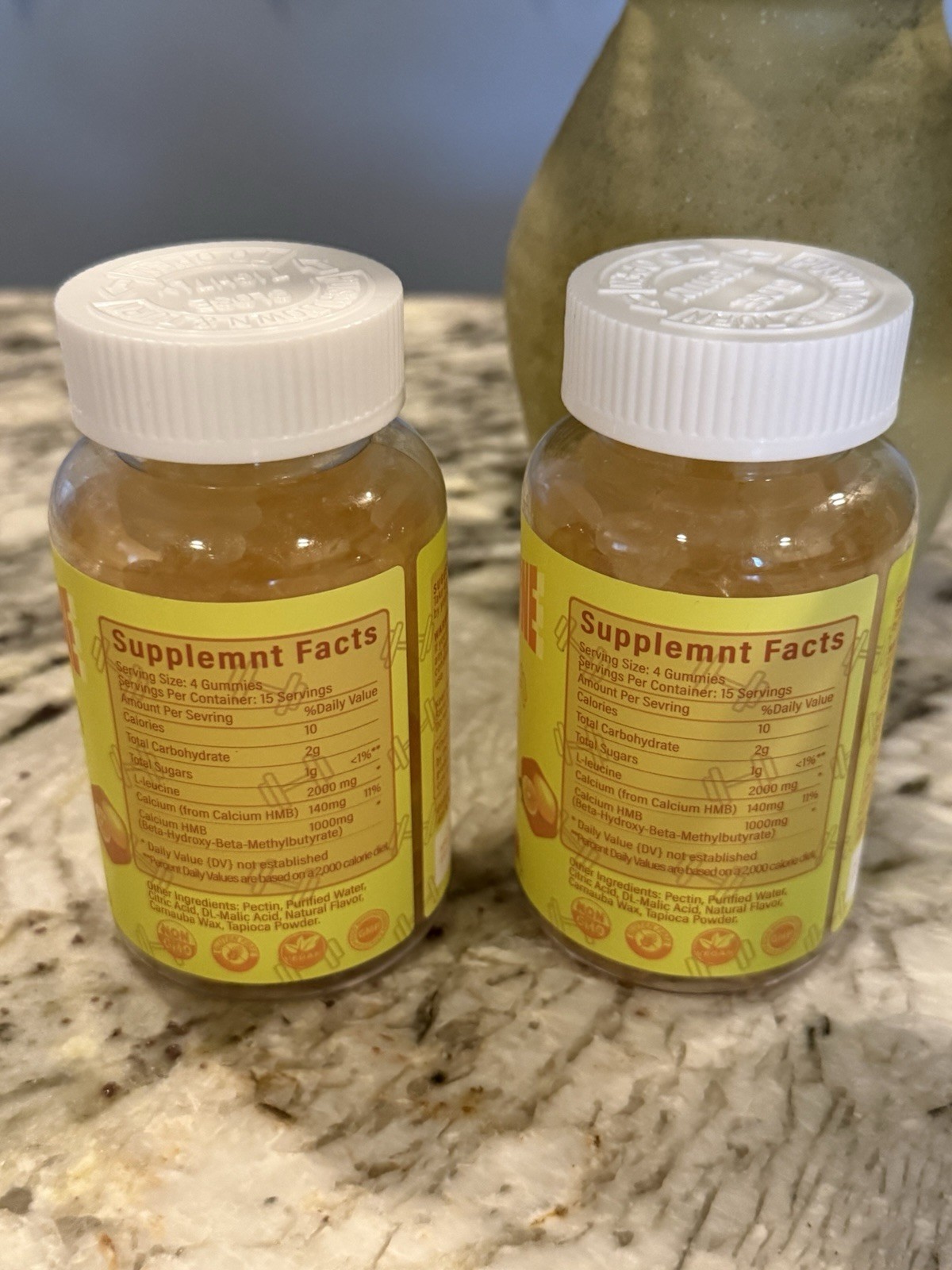 Lot of 2 Liqherb HMB + L-Leucine Gummies 3000mg Lemon Flavor 60 Gummies Sealed