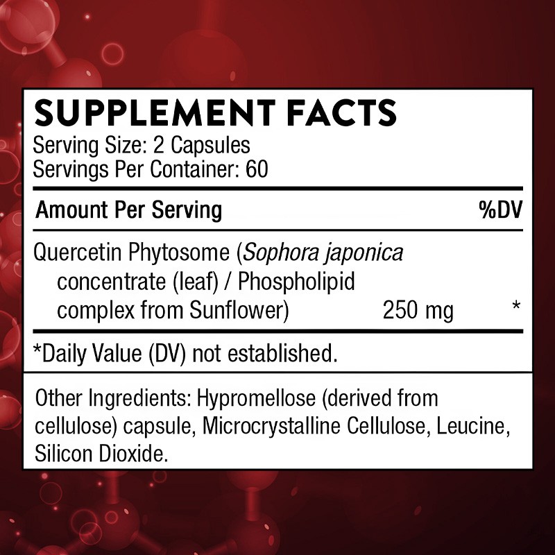 Quercetin Phytosome 250mg | Respiratory & Immune Support, 30/60/120 Capsules