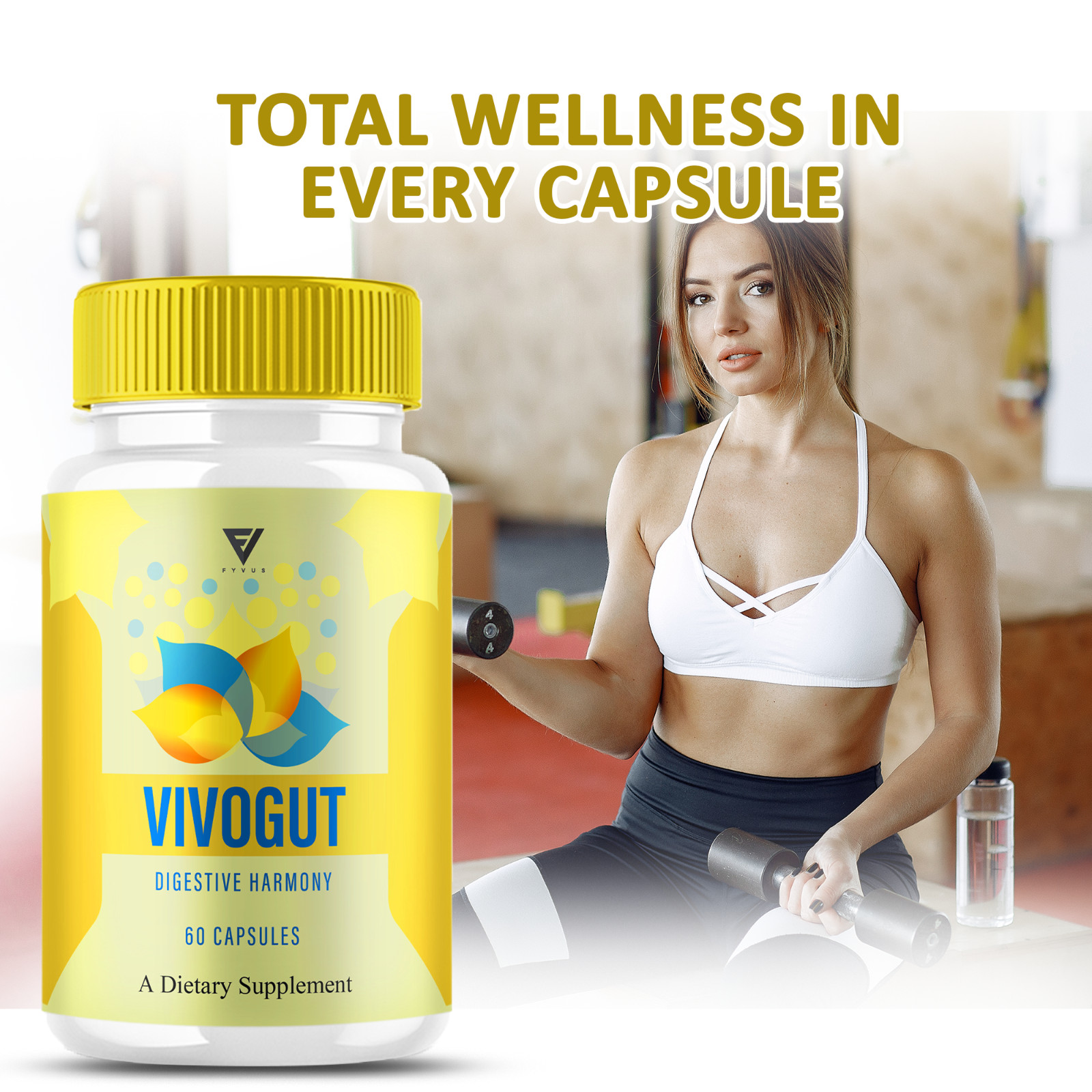 (3 Pack) VivoGut Advanced Probiotic, Vivo Gut Max Strength (180 Capsules)