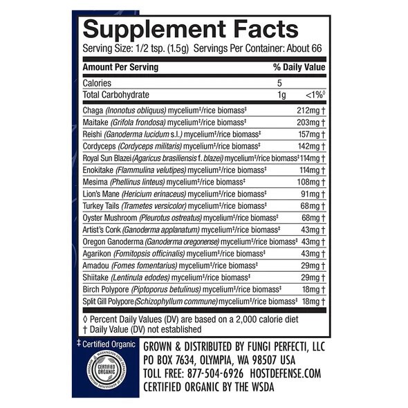 Host Defense MyCommunity Immune Support Powder Fungi Perfecti 3.5 oz