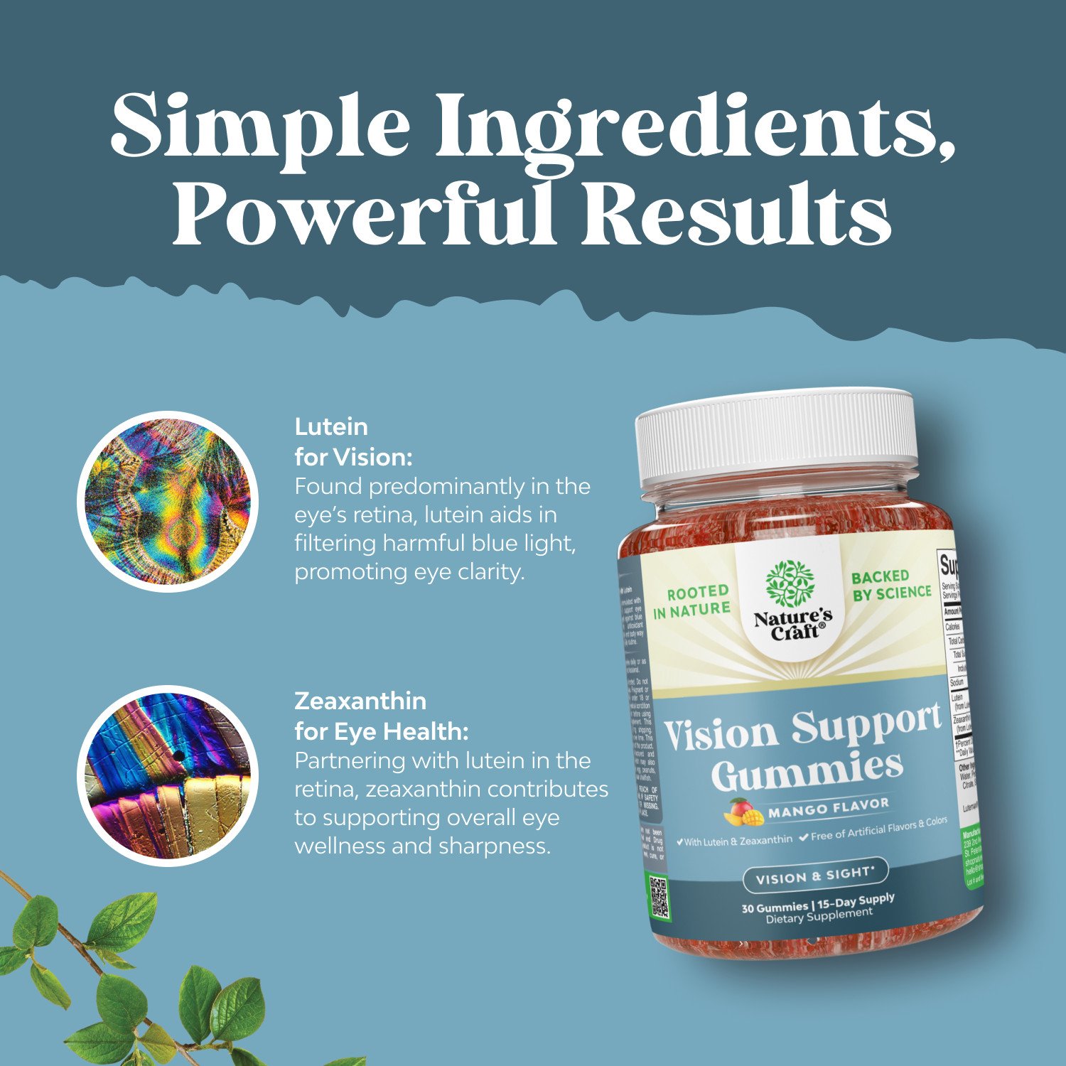 Zeaxanthin Plus Lutein Gummies for Adults – Potent Lutein Eye Vitamins