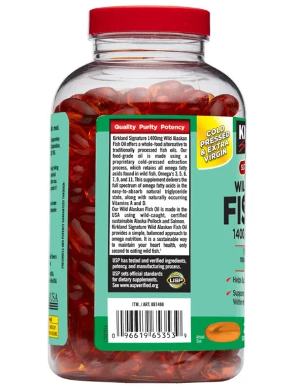 Kirkland Signature Wild Alaskan Fish Oil 1400 mg, 230 Softgels