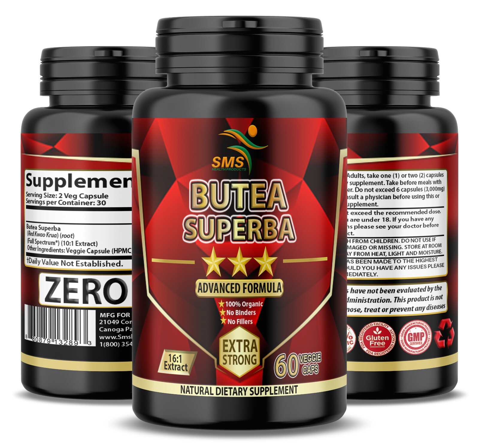 Butea Superba Pills Red Kwao Krua 1000mg DAILY Caps Mens Health ORGANIC
