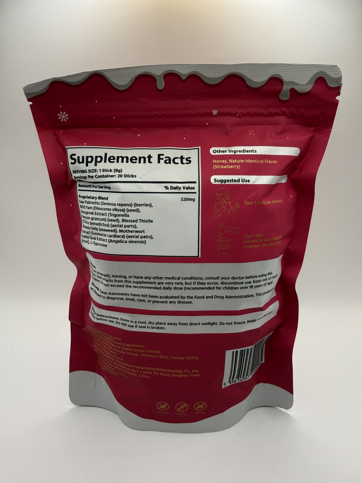 FRCOLA BBL Food Supplement Strawberry Flavor 20 Sticks – Brand New Sealed