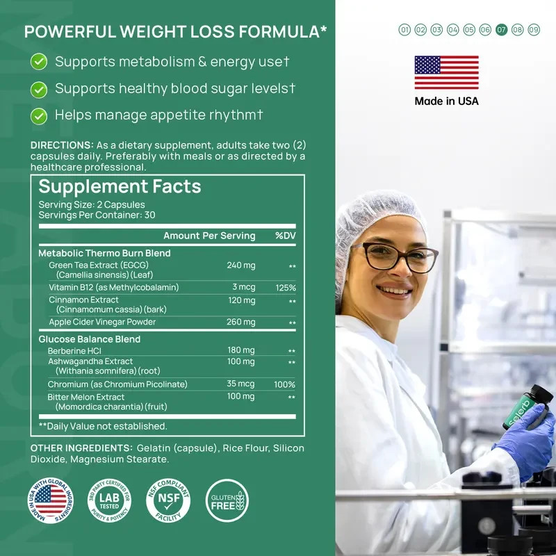 Selerb Metaburn | Daily Metabolic Nutritional Support ・ Chromium B Vitamins