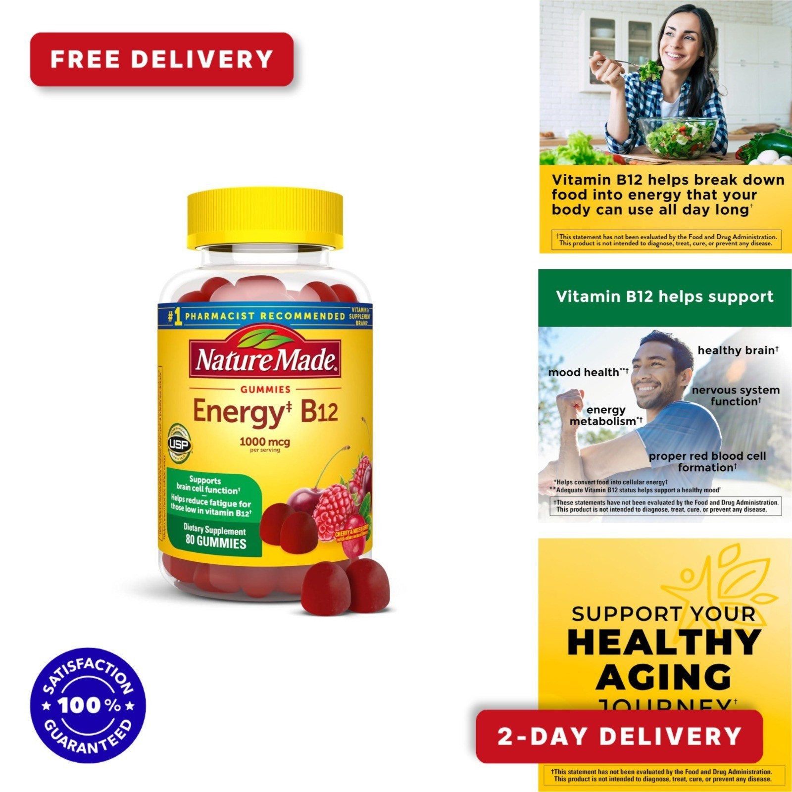 Nature Made Vitamin B12 Gummies 1000 mcg – Energy Metabolism Support