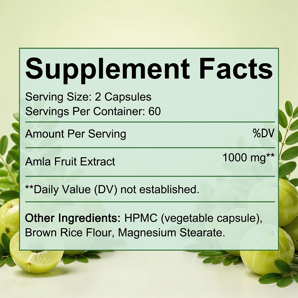 Amla Caps 1000mg,Antioxidant for Anti-Aging,Stress,Energy & Digestive,30~120Caps