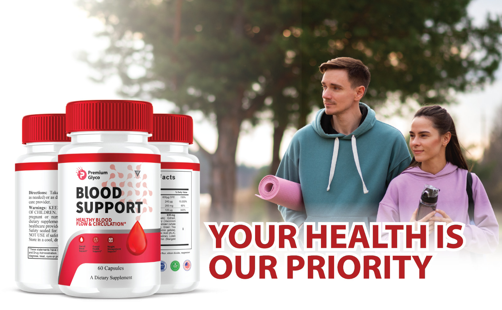 (2 Pack) Premium Glyco Blood Support Supplement, PremiumGlyco (120 Capsules)