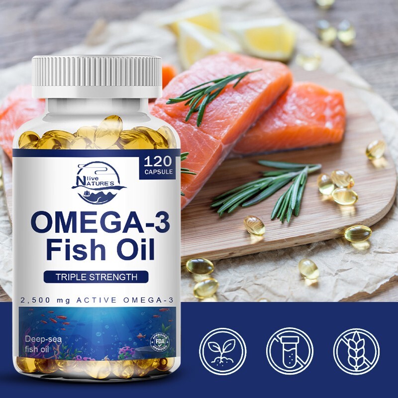 120 Pills Omega 3 Fish Oil Capsules 3x Strength 2500mg EPA&DHA,Highest Potency