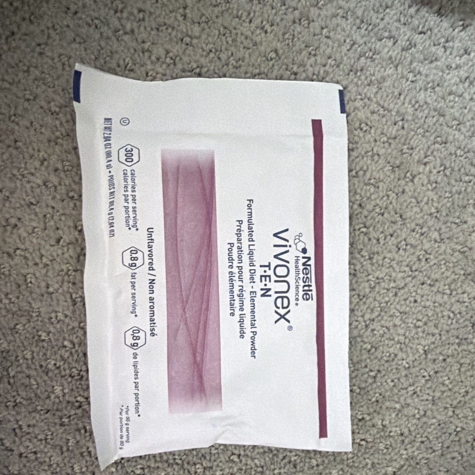 Nestlé VIVONEX T.E.N Unflavored Elemental Nutritional Supplement Powder Packets