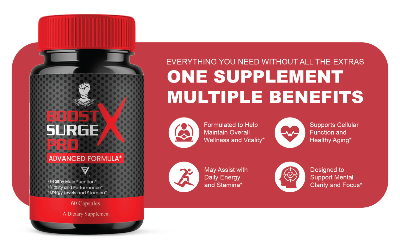 (2 Pack) Boost Surge Pro X Advanced Male Support, BoostSurgeProX (120 Capsules)
