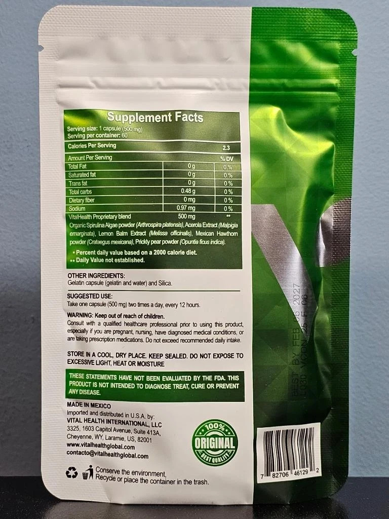VitalHealth V-Control 60 Veggie Capsules – New/Sealed! Vital Health Exp 2/2027