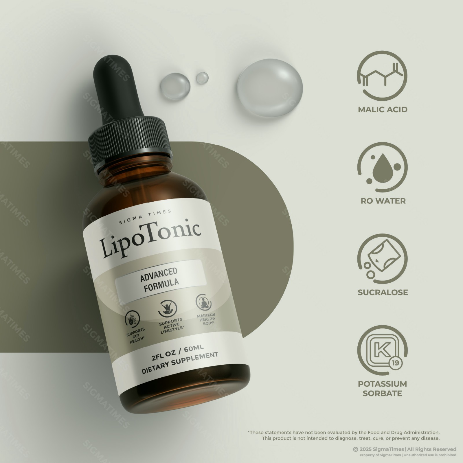 LipoTonic Drops, Premium Liquid Supplement for Metabolism & Weight Loss – 5 Pack
