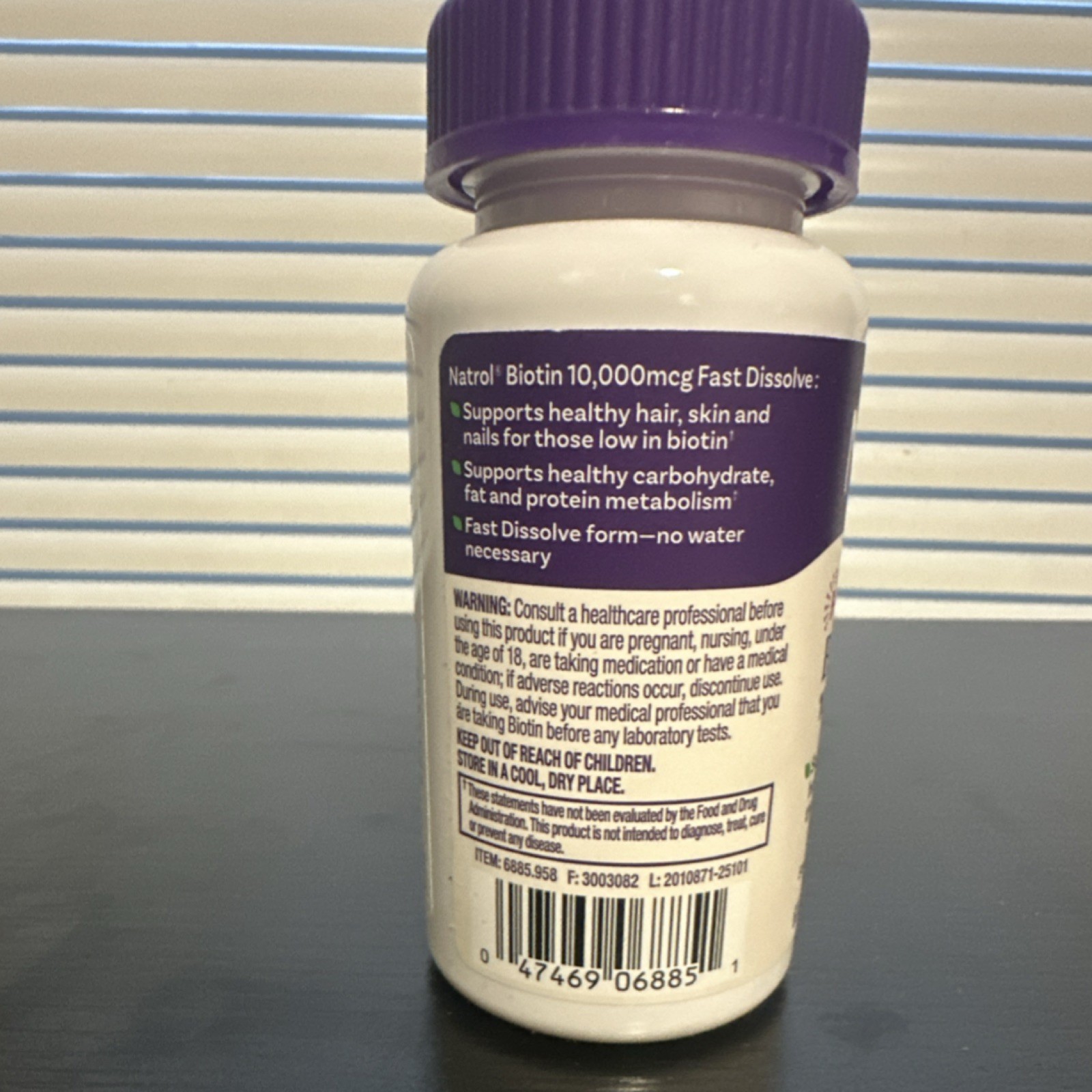 Natrol Biotin 10,000mcg Fast Dissolve Tablets Strawberry Flavor 60 Count