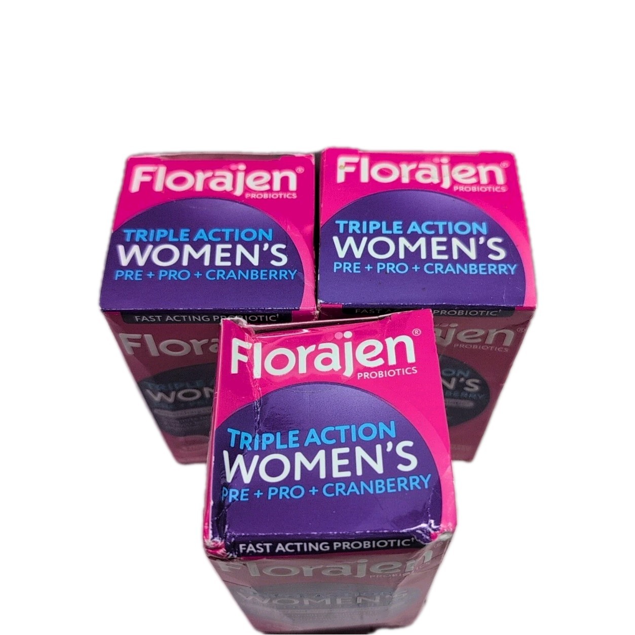 3 New Florajen Triple Action Women’s Pre + Pro – 30 Capsules Each Exp 04/30/26+