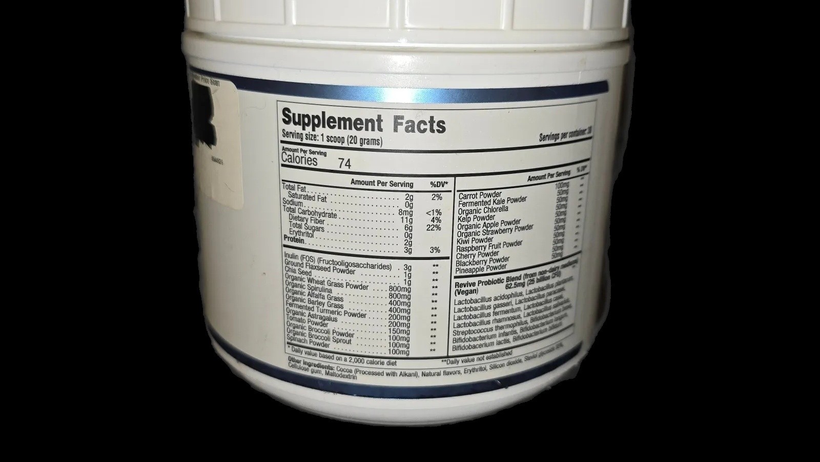 Revive Daily Greens Superfood Powder Supplement Chocolate Flavor Exp 04/27