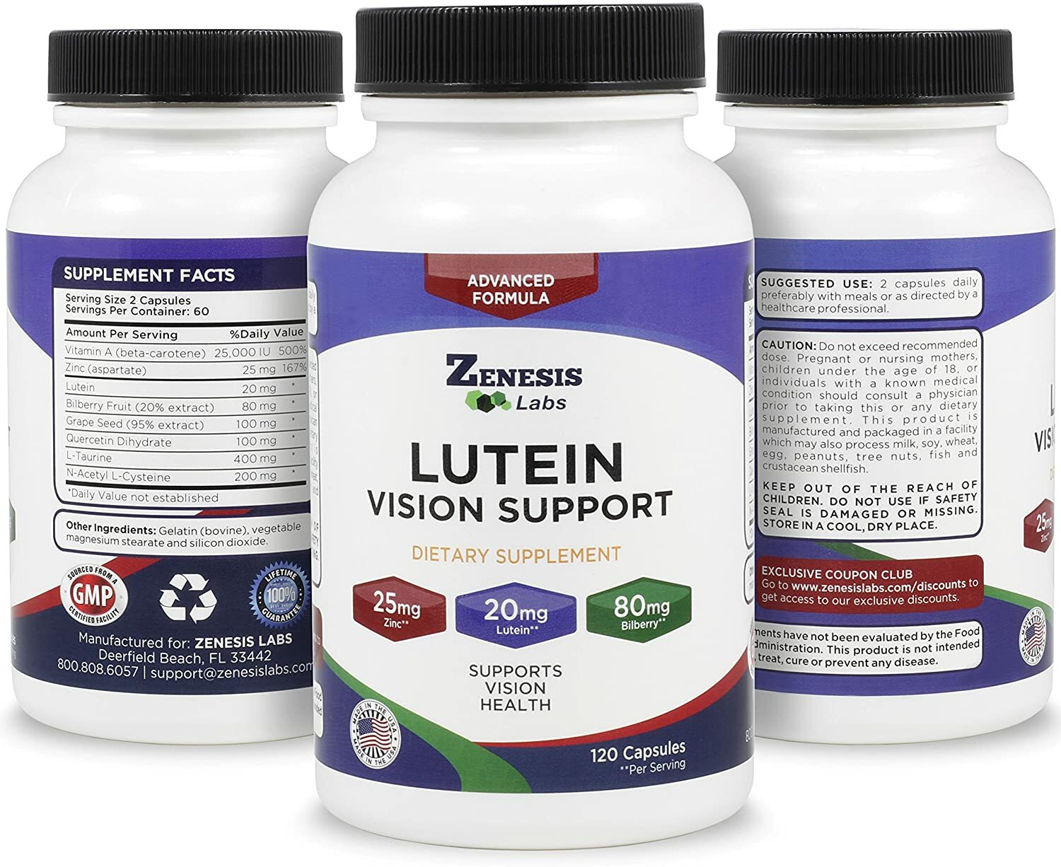 Lutein – 480caps (3 bottle set) with Bilberry – SUPER SALE