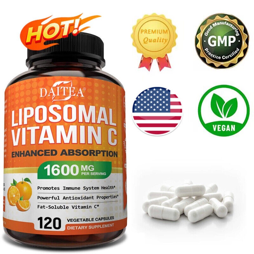 Liposomal Vitamin C 1600 MG Capsules High Absorption Vitamin C 120 Capsules