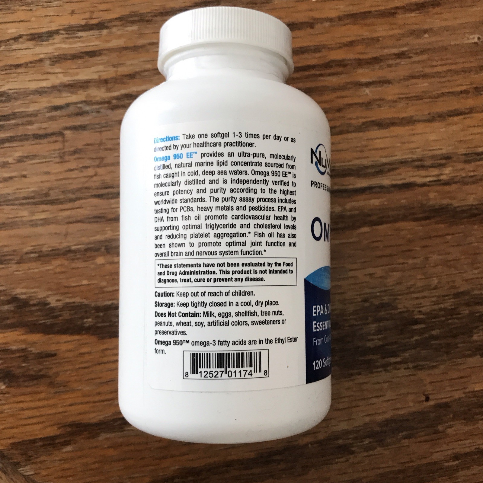 NuMedica Omega 950 EE EPA DHA Fish Oil Gluten-Free 120 Softgels
