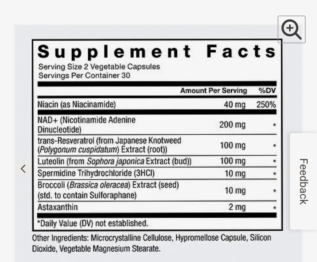 Force Factor NAD+ Longevity Nutrient Complex 7-in-1 Anti-Aging 60 Veg Caps