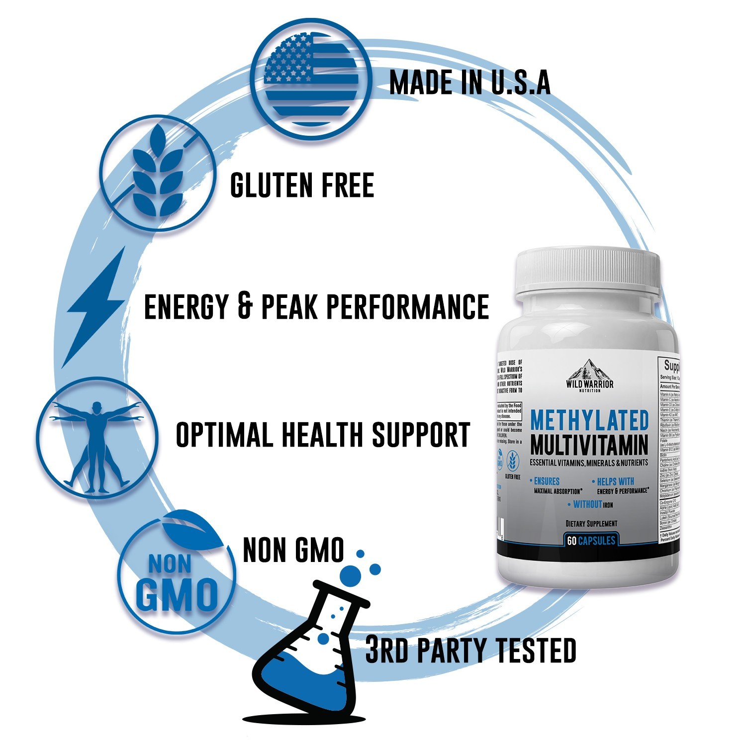 Methylated Multivitamin – Without Iron | Methylfolate | Methylcobalamin