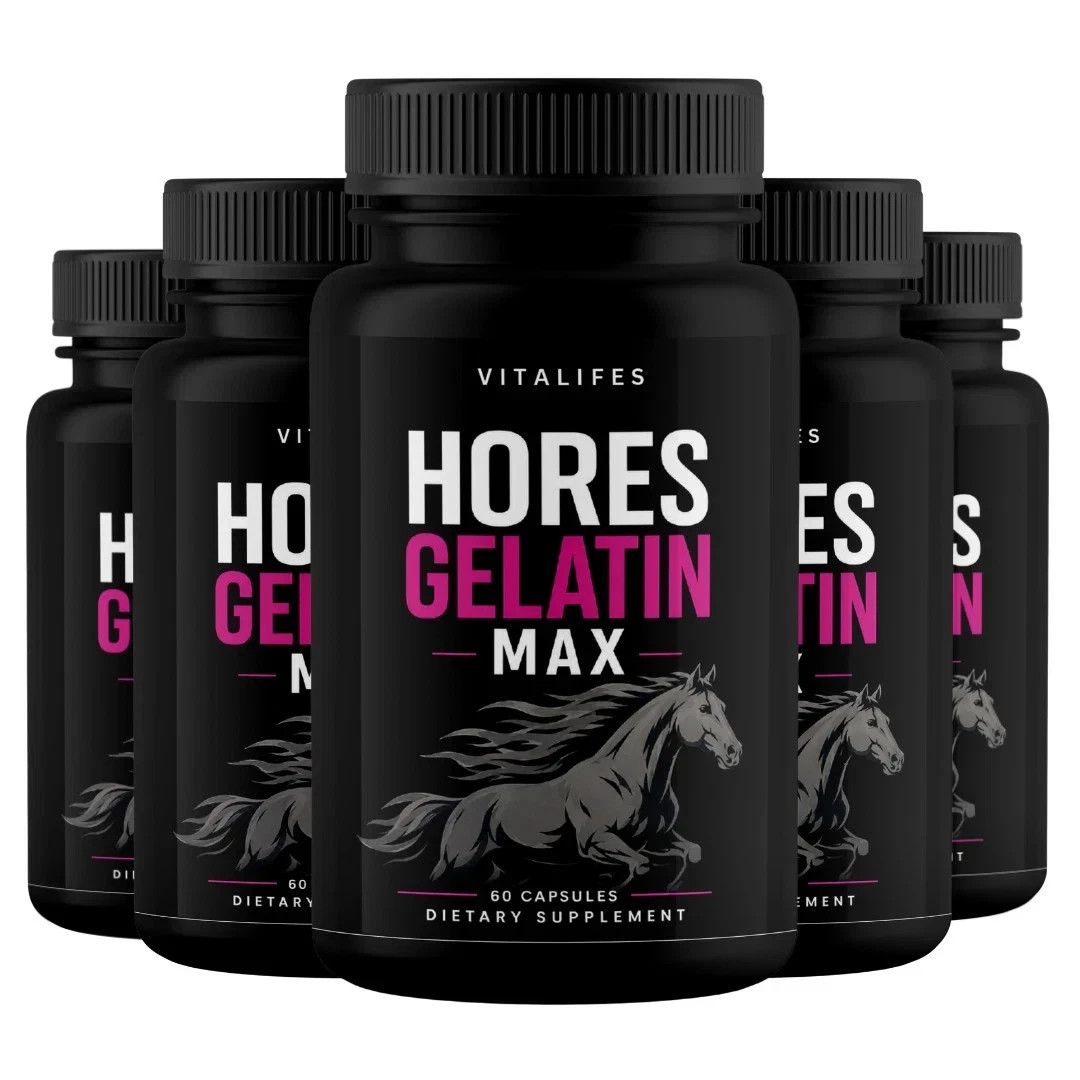(5 Pack) Horse Gelatin Max Performance, Horse Gelatin Max Pills (60 Caps)