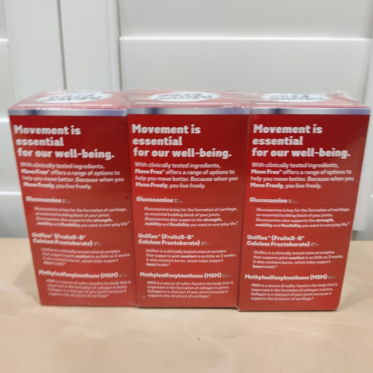 Move Free Advanced Plus MSM Joint Health Supplement (3 Pack) 120 Tabs Ea. 06/27