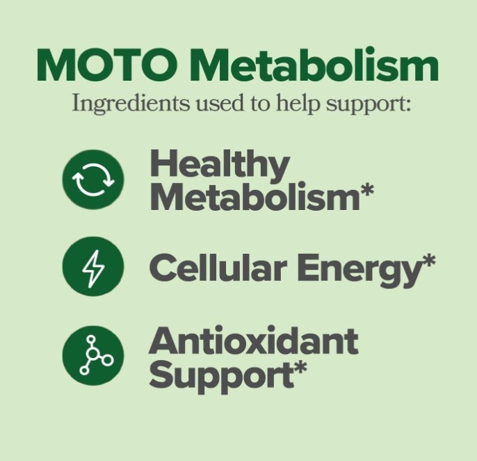 MOTO Capsule for Metabolism Support with Green Tea Extract and Vitamin B12