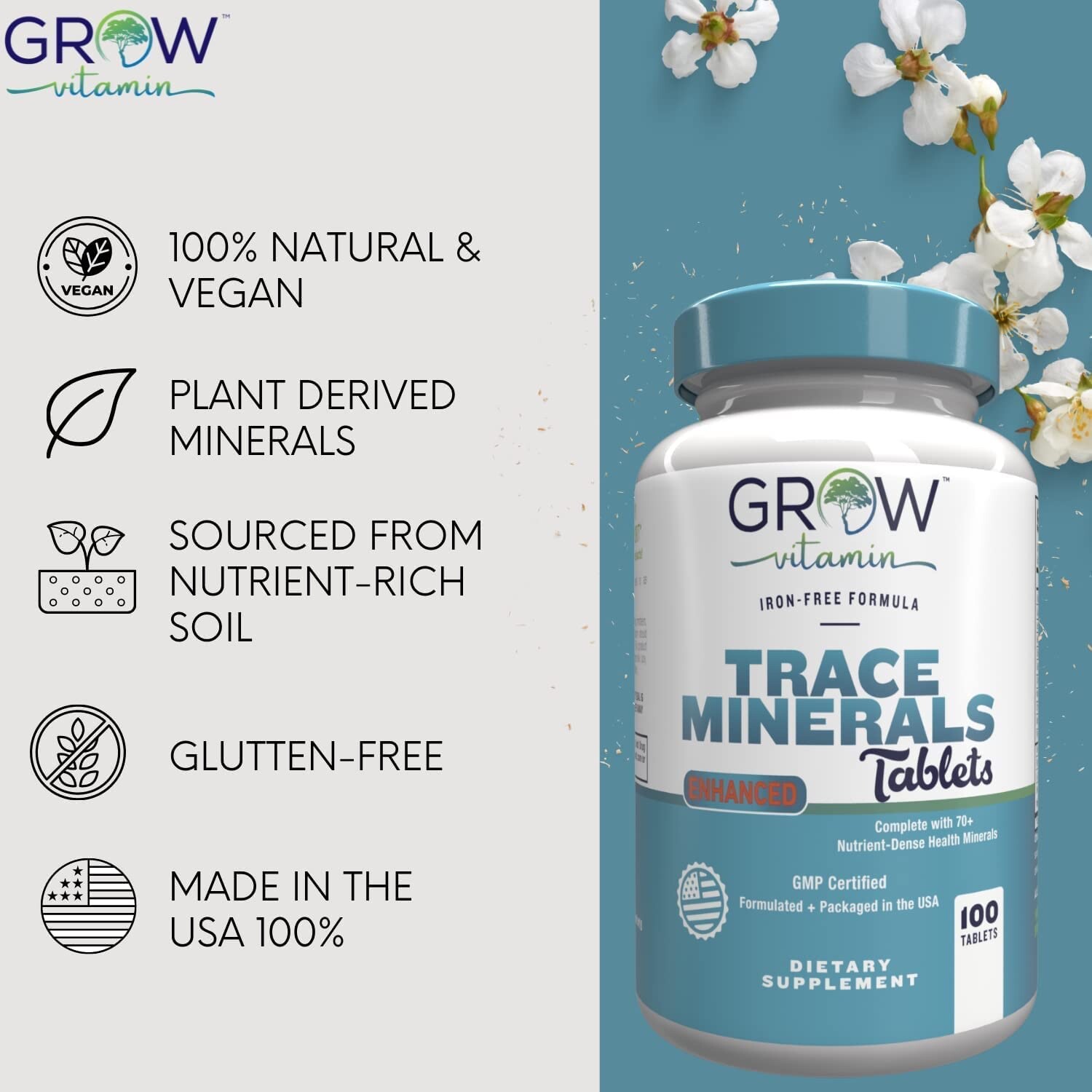 Miracle Multi MEGA Minerals MADE IN USA, NON-GMO, High Potency, 100 TABLETS