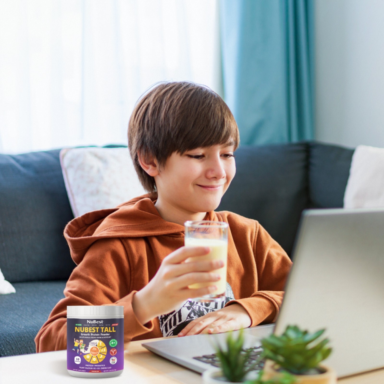 NuBest Tall Growth Protein Powder – Helps Kids & Teens Grow, Develop (Vanilla)