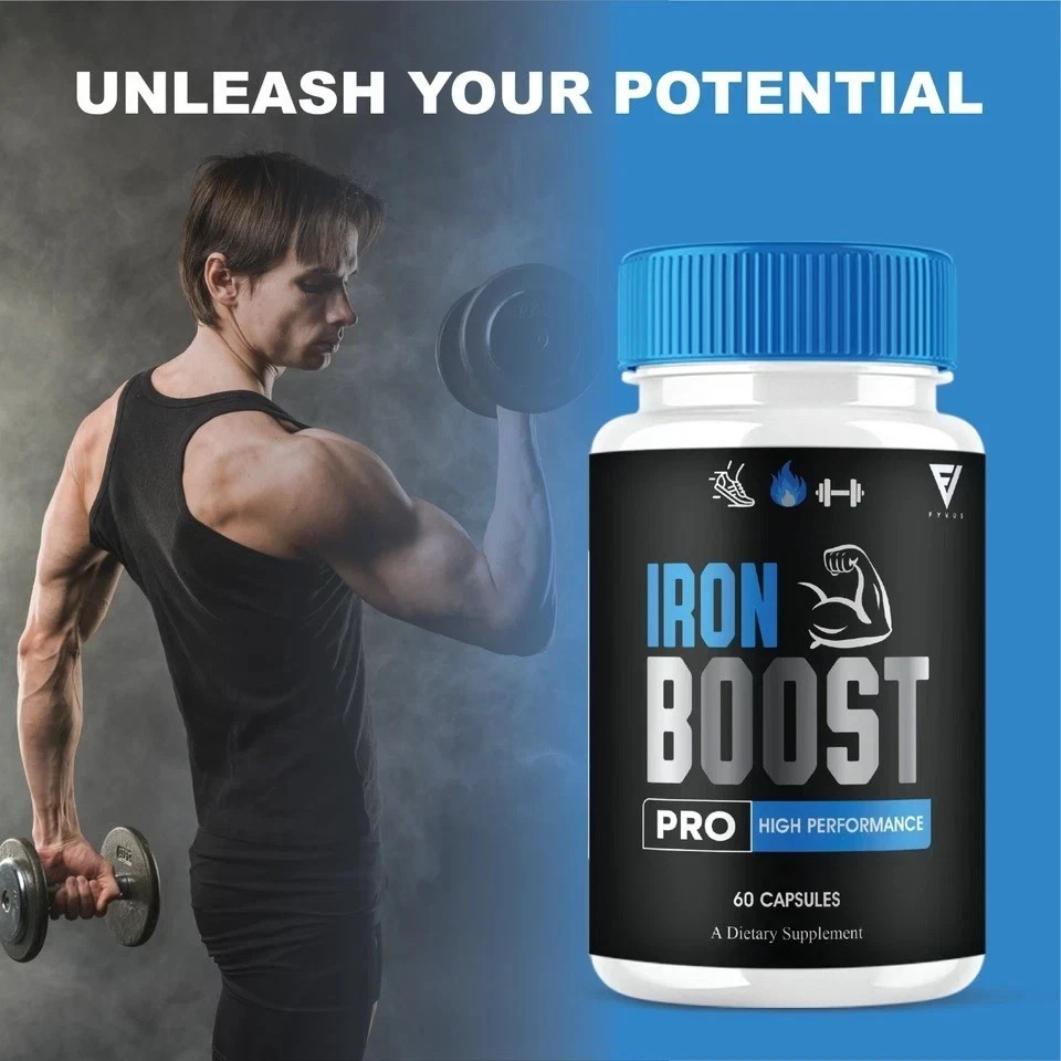 Iron Boost Pro High Performance Supplement, IronBoost ( 60 Capsules ) USA