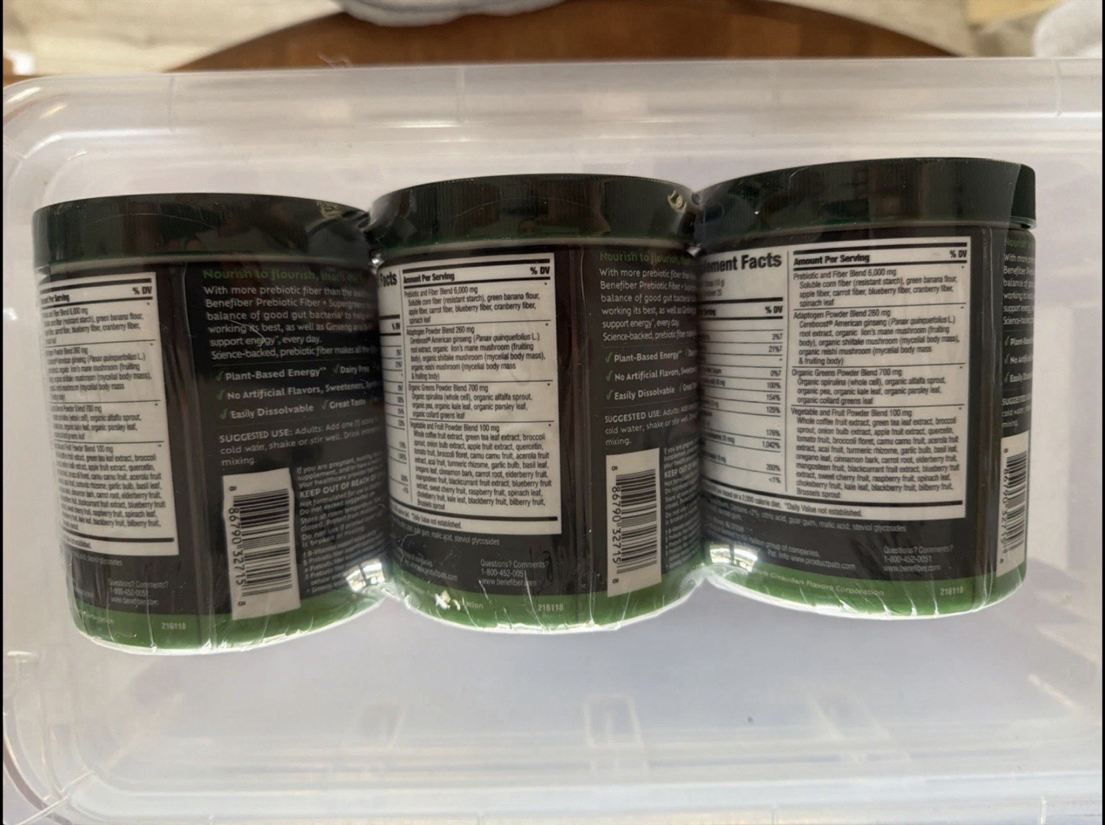 3 Benefiber Prebiotic Fiber Supergreens Powder Watermelon Lemonade EXP June 2027