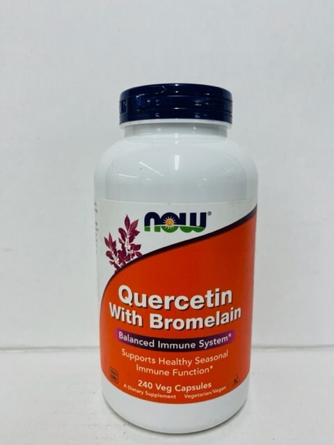 NOW Quercetin With Bromelain, 240 Capsules, EXP: 07/26- NEW/ SEALED