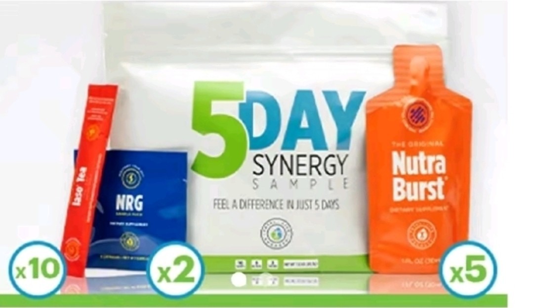 5 Day Synergy Sample Kit: TLC NRG, NutraBurst, Iaso Tea Tropical Punch