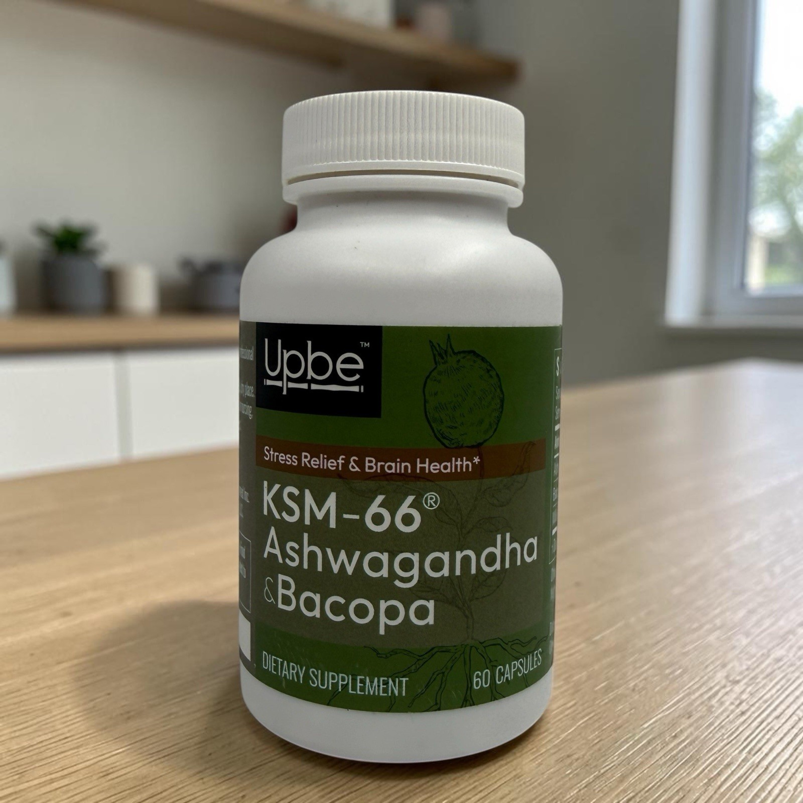 KSM-66 Ashwagandha Bacopa Milk Thistle 60ct Vegan Capsules Herbal Supplement