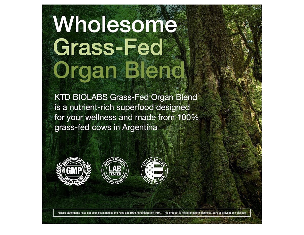 2 Pack KTD BIOLABS Grass Fed Beef Organ Pasture Raised Supplement