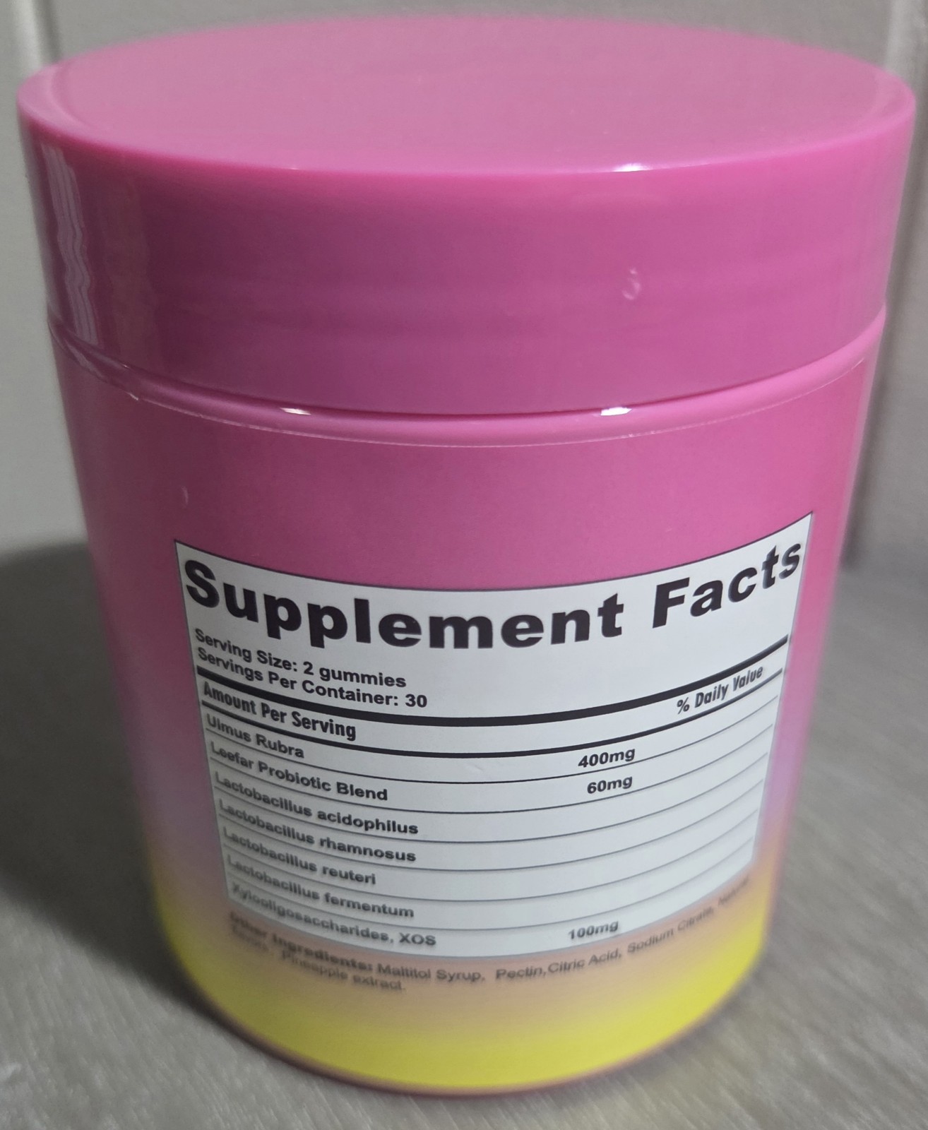 Leefar Women’s Probiotic + Slippery Elm Gummies Vegan 60ct Pineapple Exp 09/2027